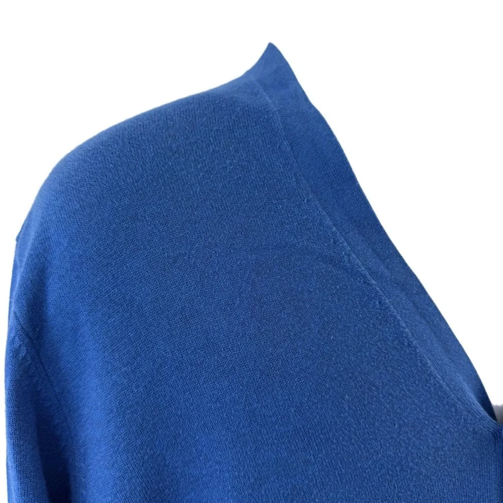 Ben Sherman Sweater Mens 2XL Blue Cotton V Neck Button Cardigan Knit Lightweight